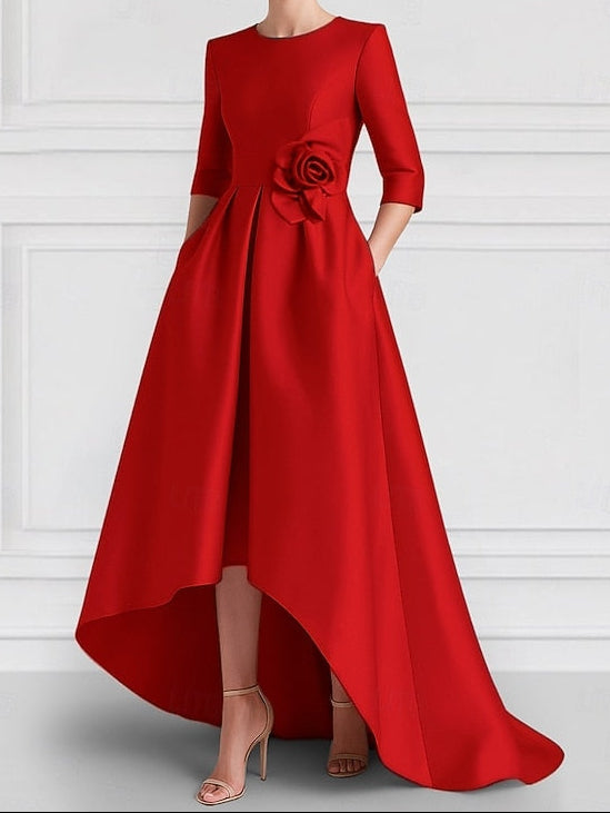 Formal Evening A-Line Elegant Asymmetrical Gown Dress Wedding