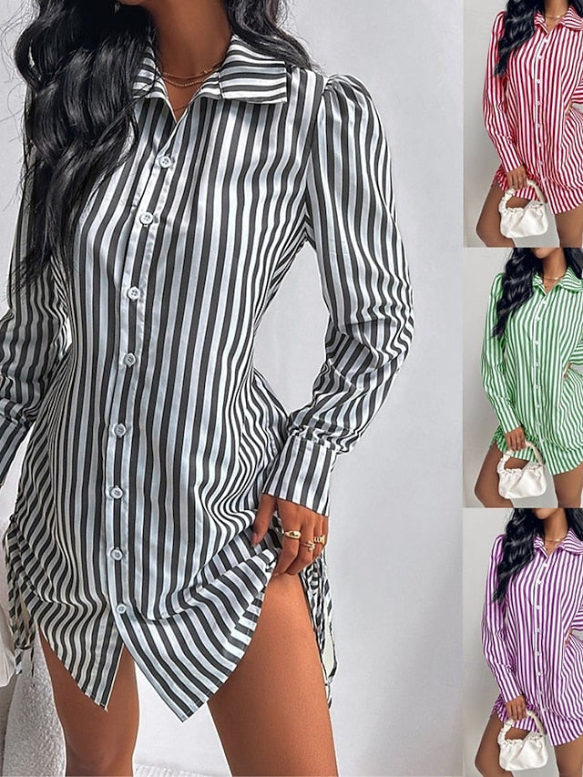 Women's Mini Dress Shirt Dress Casual Dress Elegant Fashion