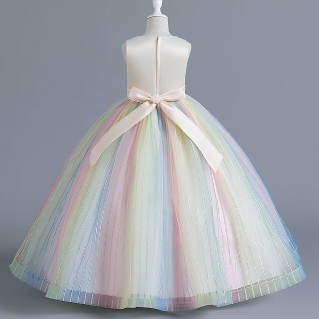 Girls' Floral Sleeveless Kids Party Dress Girl Flower