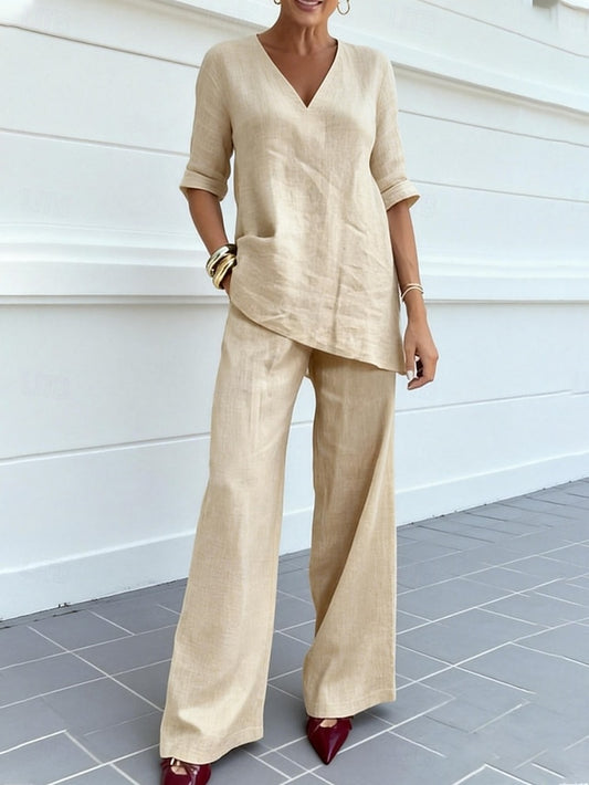 Women's Two Piece Sets Pants Sets Bolero Top Half Sleeve V