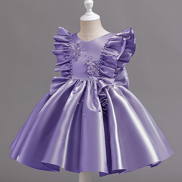 Girls' Toddler Sleeveless Wedding Dress Floral Party