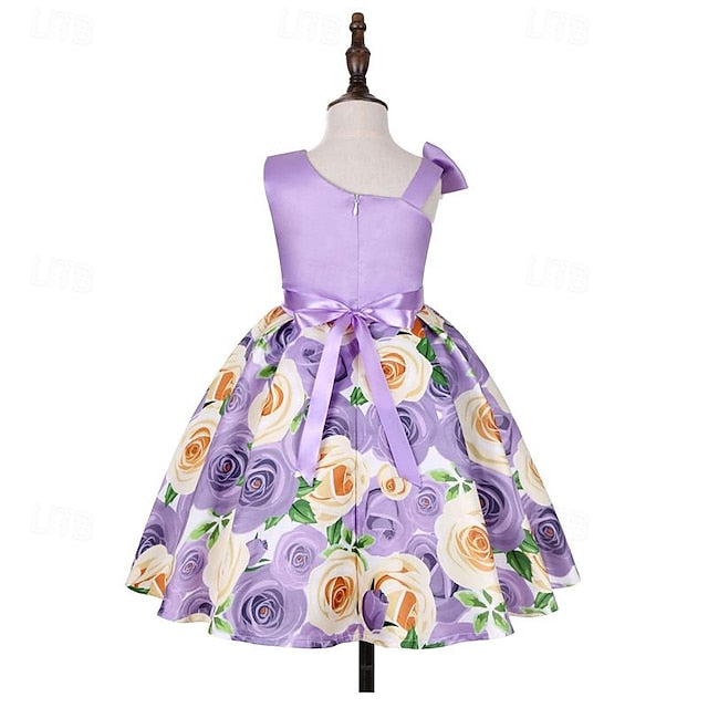 Easter Sleeveless Girls' Flower Dress 3D Summer Party