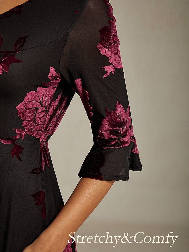 Women's Midi Dress A Line Dress Elegant Birthday Cocktail