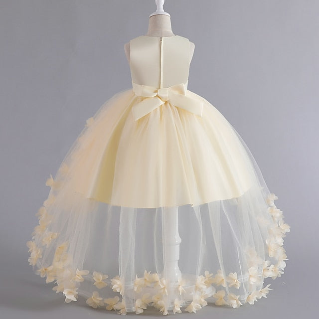 Sleeveless Solid Girls' Color Party Toddler Dress