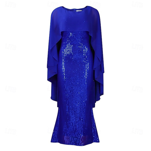 Length Crew Elegant Dress of the Floor Mother Neck Bride