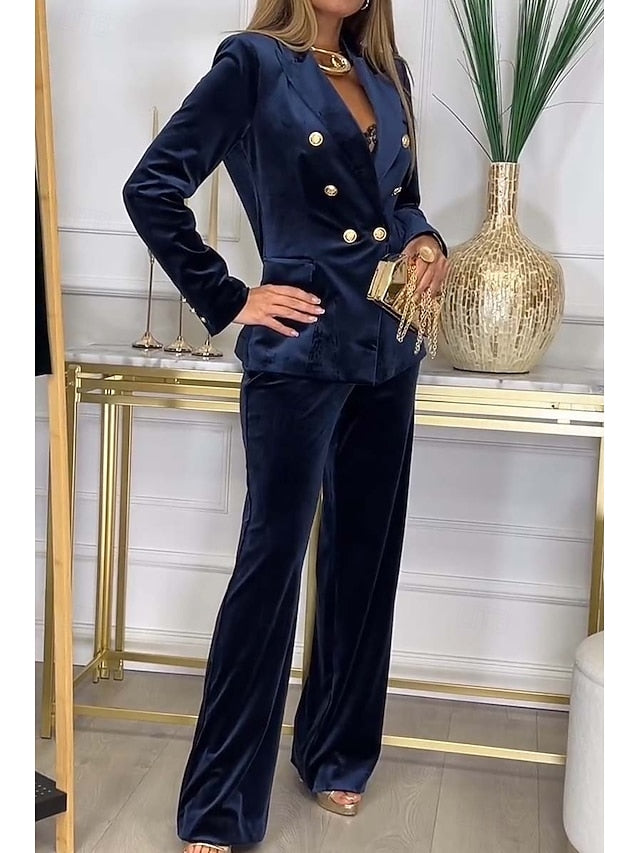 Women's Pants Sets Bolero Top Blazer Suits Long Sleeve