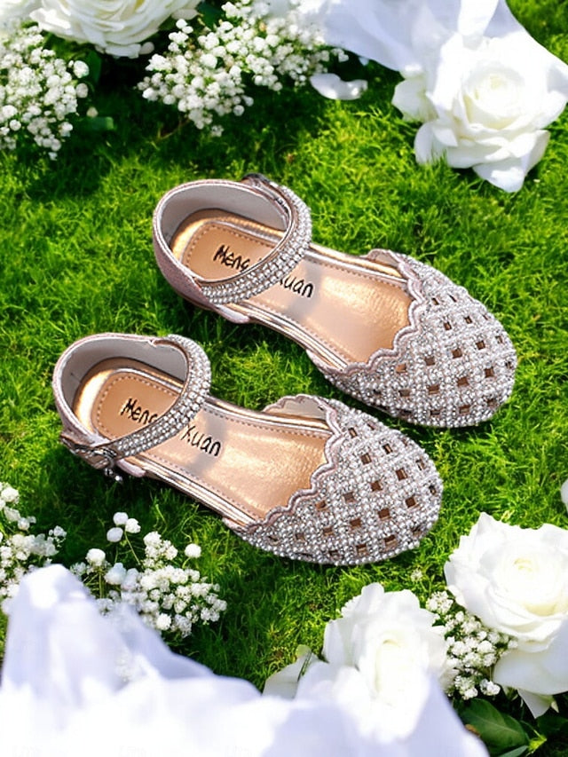 Girls' – Rhinestone Mary Shoes Jane Sparkly Scalloped