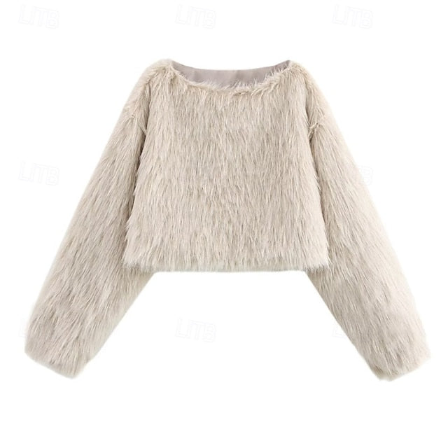 Fur Faux Coat Leathers Comfortable Women's Furs Warm