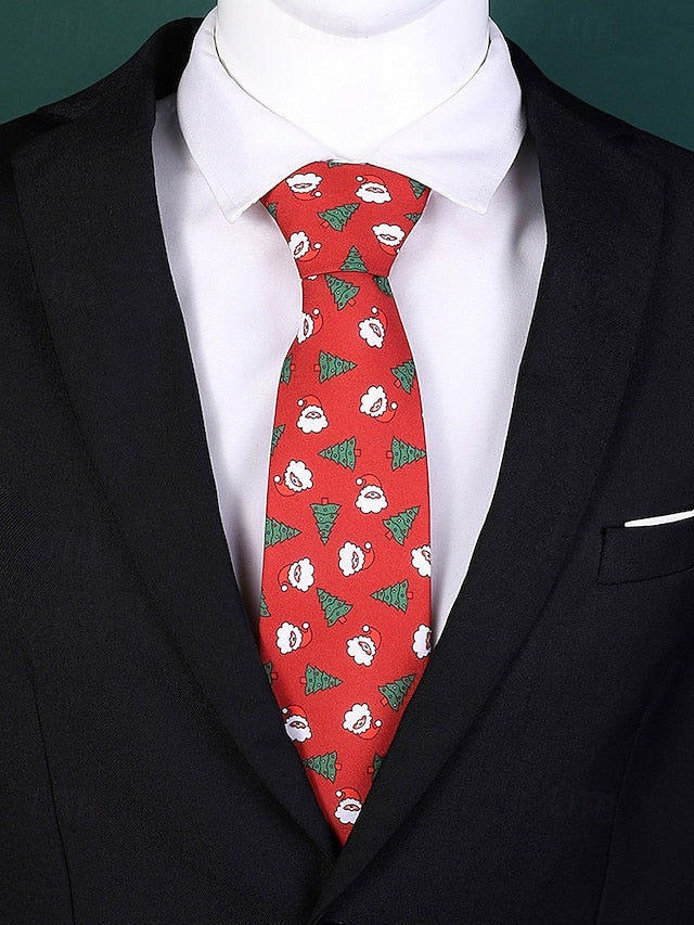 Silk Tie – Fun and Men's Tree Christmas Polyester Santa