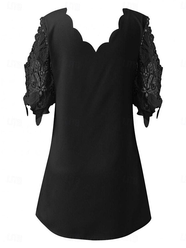 Women's Mini Dress Black Dress Lace Dress Casual Dress