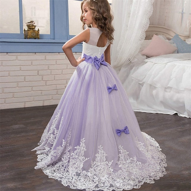 Kids Flower Girl Sleeveless Wedding Girls' Dress