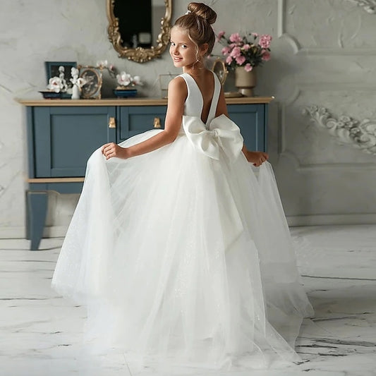 Colored Girls' Solid Sleeveless Dress Kids Performance