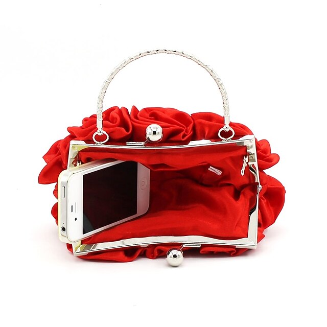 Evening Red Floral Vintage Design Rose – Clutch Elegant Bag