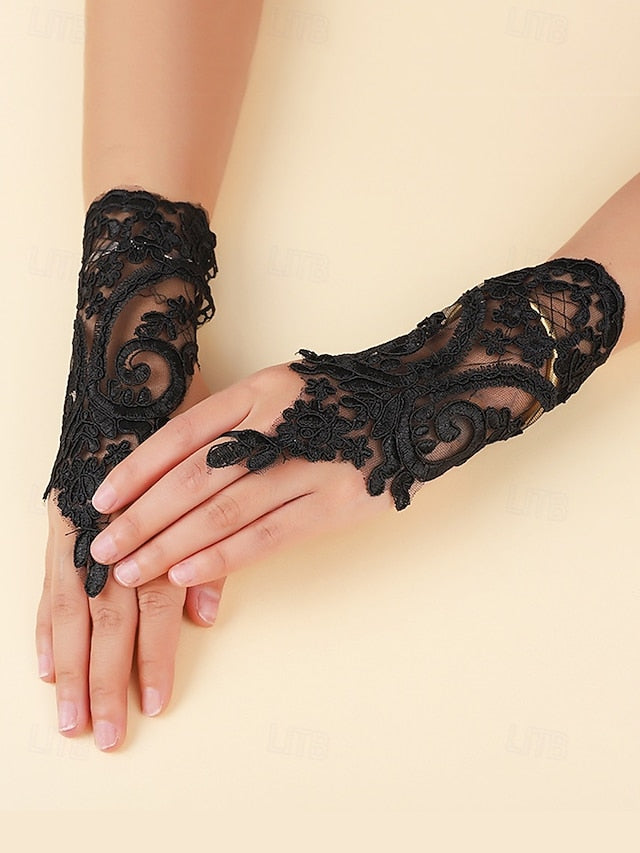 Wedding Lace White Vintage Gloves Fingerless Bridal – Elegant