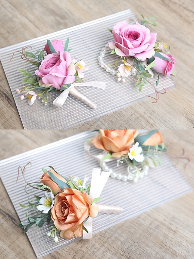 Artificial and Elegant Corsage Wrist Wedding – Boutonniere