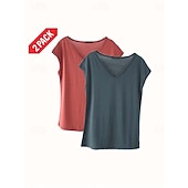 Women's Blouse Solid Color Stylish Casual Short Sleeve V