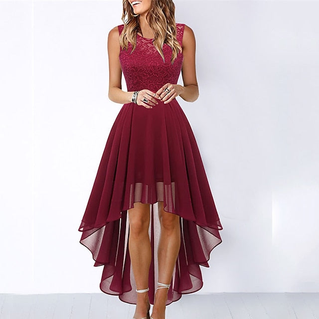 Women's Cocktail Party Dress Lace Dress Swing Dress Long