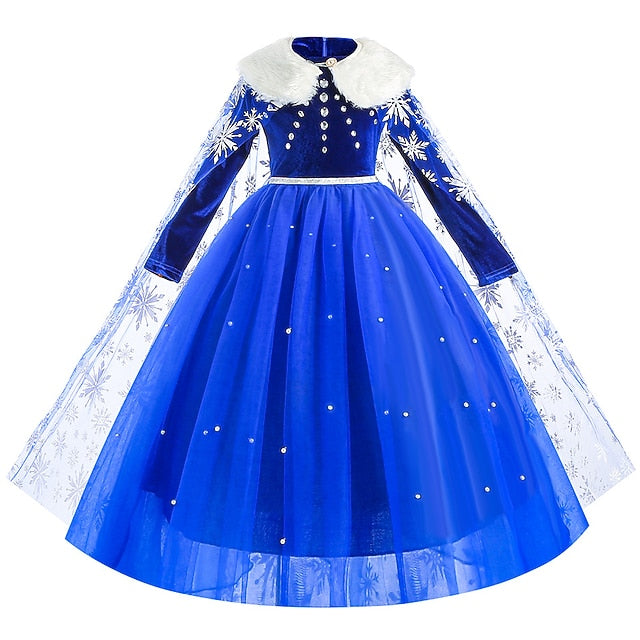 Theme Girl Princess Dress Fairytale Elsa Party Flower Frozen