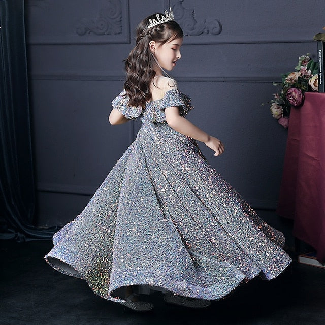Gown Girl Dress Flower Party Girls' Evening