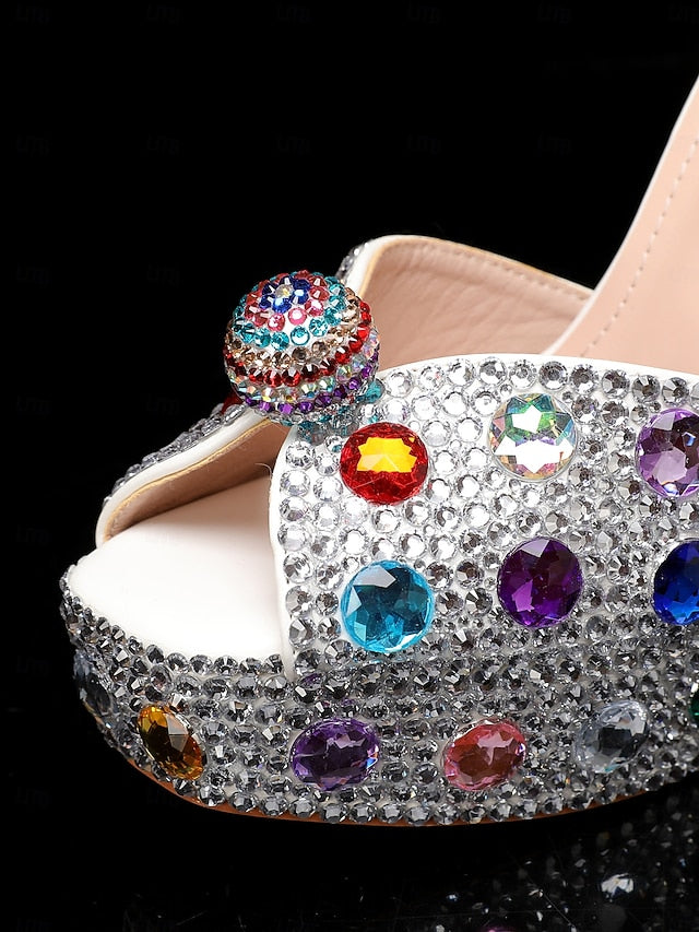 Sandals High Rhinestone Women's Platform with Heel Matching