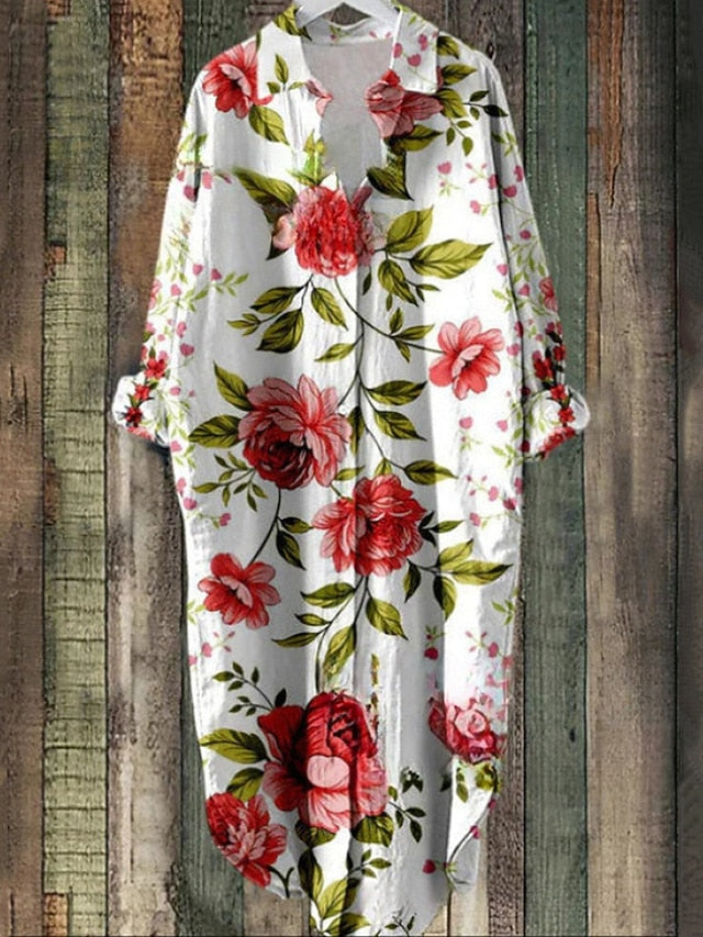 Women's Midi Dress Shirt Dress Casual Dress Fashion Modern