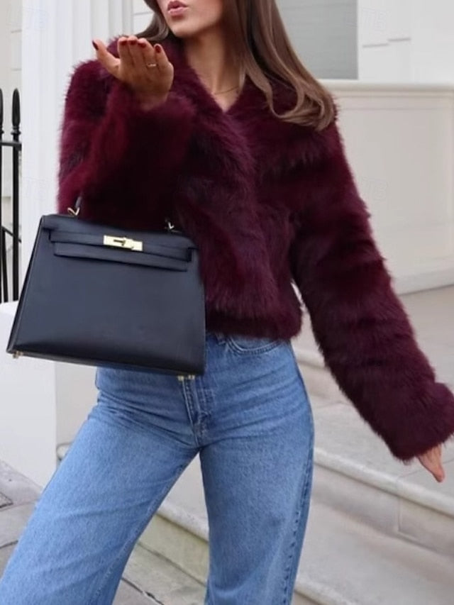 Leathers Fur Faux Warm Coat Furs Women's Comfortable