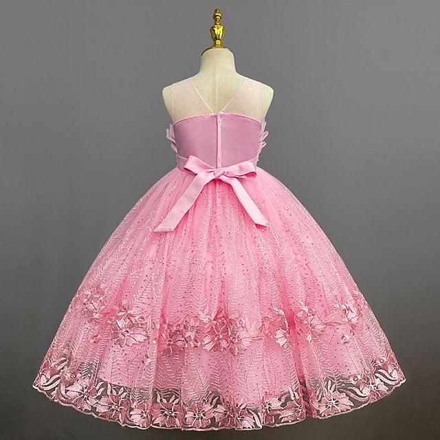 Flower Solid Kids Girl Girls' Dress Colored