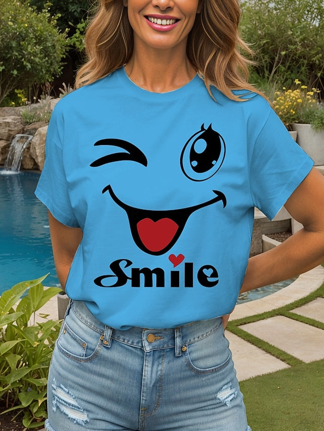 Women's T Shirt Heart Graphic Letter Vintage Stylish