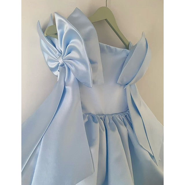 Girl Color Girls' Solid Flower Kids Party Dress