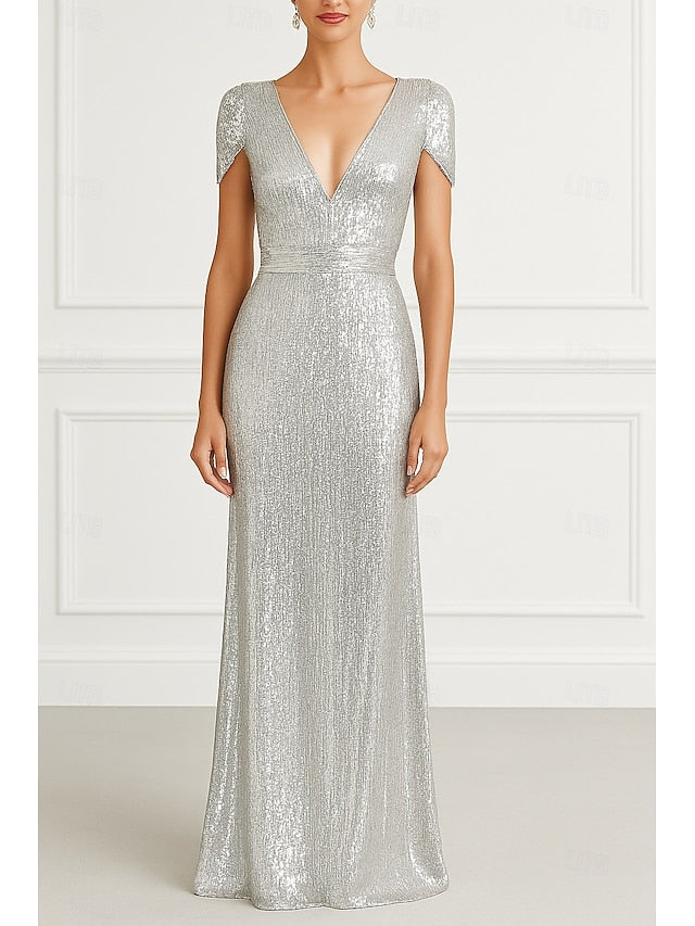 Black Gown Dress Gold Formal Column Evening Elegant Wedding