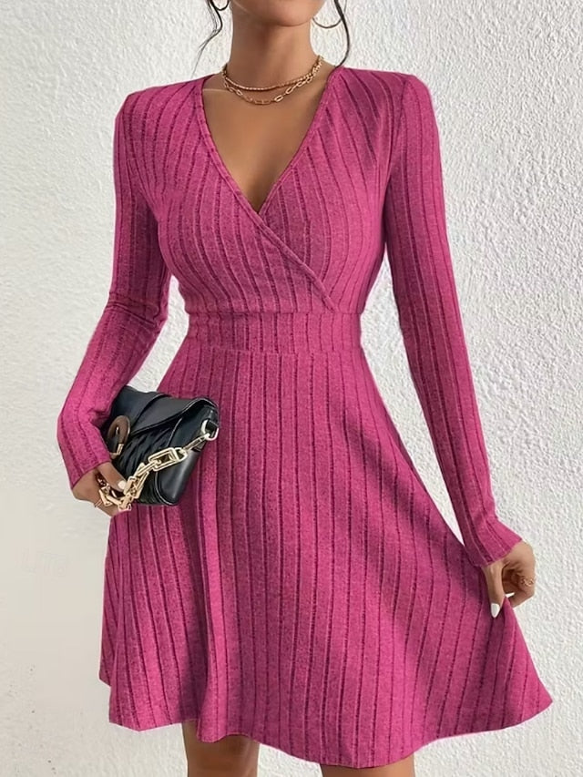 Women's Knee Length Dress Sweater Dress A Line Dress