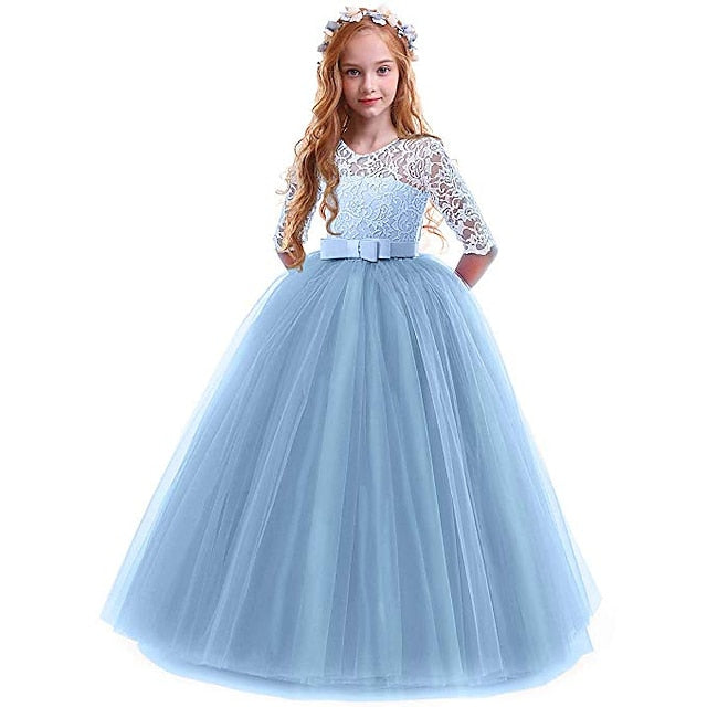 Girl Prom Flower Princess Years Kids Lace 3-13 Dress