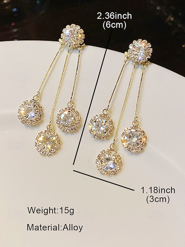 Earrings – Dangle Women Elegant Sparkling Crystal for