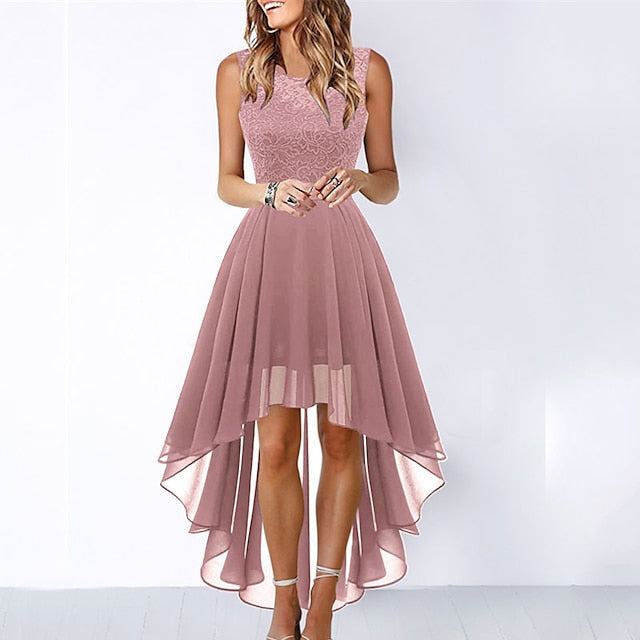 Women's Cocktail Party Dress Lace Dress Swing Dress Long