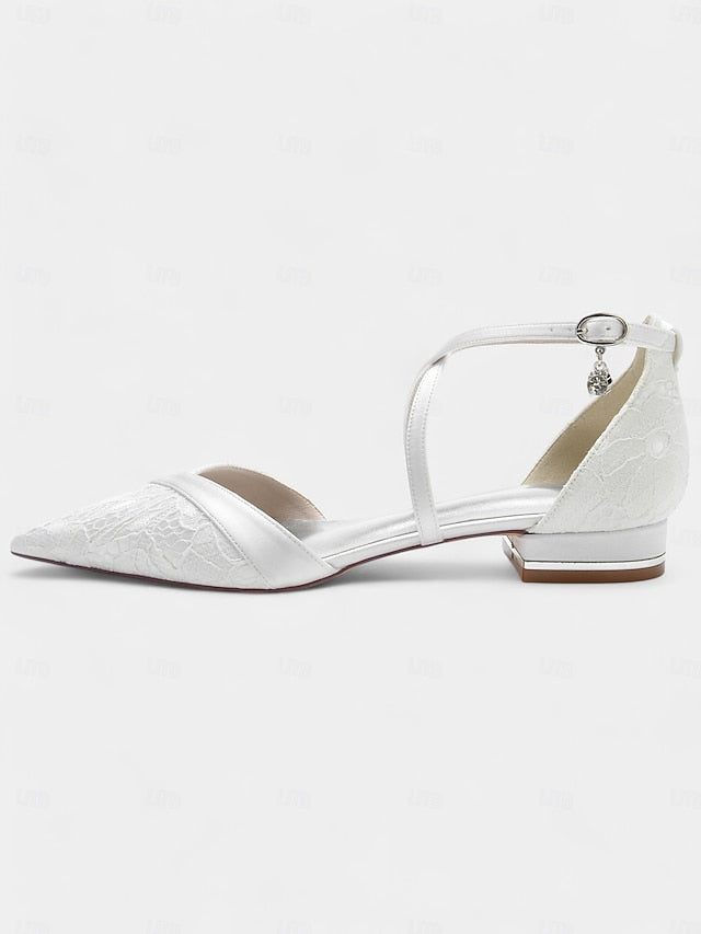 Satin Overlay Shoes Heel Cross-Strap for Blue Lace Low with Navy