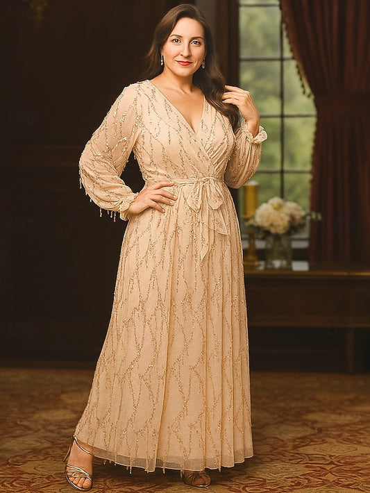 A-Line Ankle Length Wedding Guest Dress Formal Dresses Evening