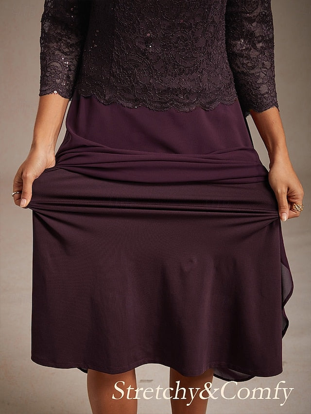 Women's Midi Dress Chiffon Dress Elegant Party Birthday