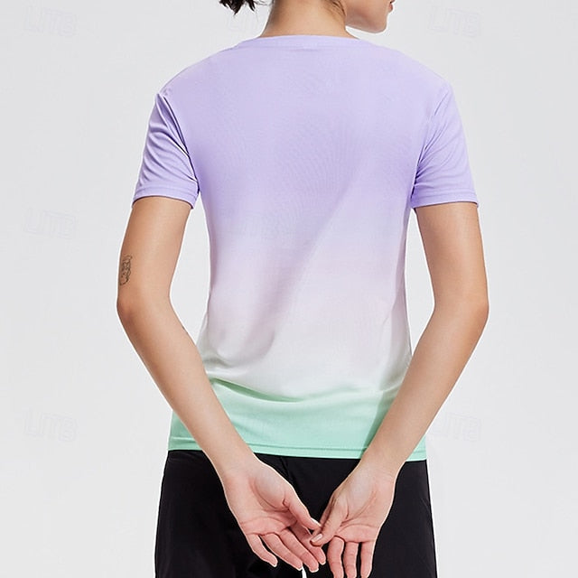 Women's Yoga Top Crew Neck Quick Dry Breathable Short