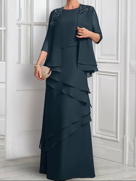 Mother the Piece Suit Formal Two Elegant of Bride A-Line Dress