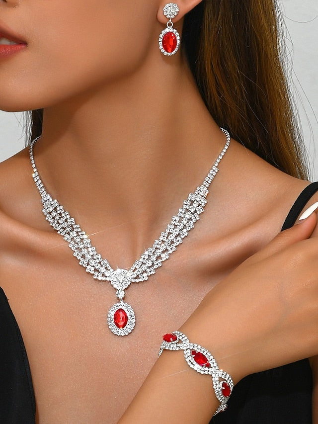 Elegant Crystal Necklace Women Set Green for – Jewelry Luxury