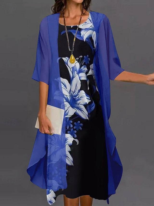 Women's Fashion Streetwear Skirt Sets 3/4 Length Sleeve