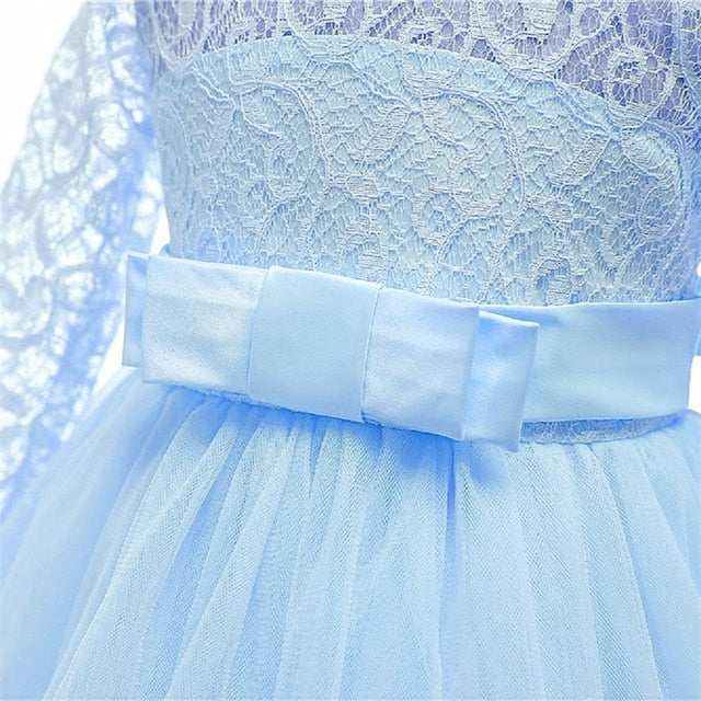 Dress Half Girl Kids Wedding Girls' Flower Sleeve