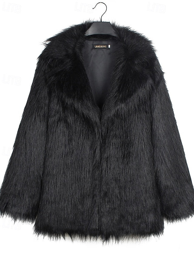 Comfortable Coat Faux Fur Furs Warm Women's