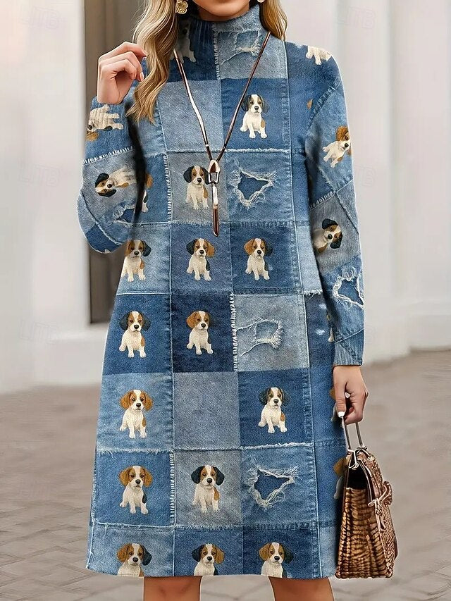 Women's Sweater Dress Mini Dress Shift Dress A Line Dress