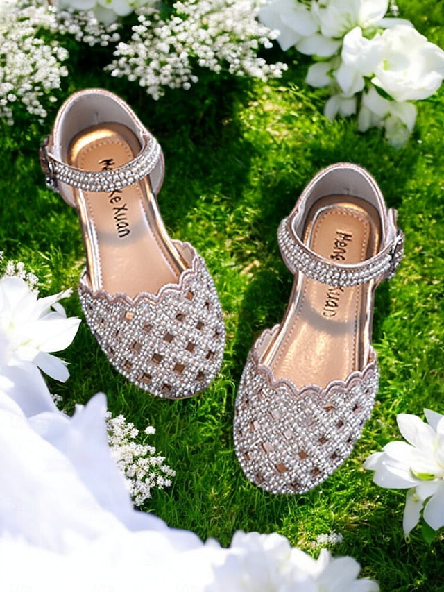 Girls' – Rhinestone Mary Shoes Jane Sparkly Scalloped