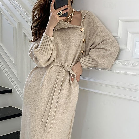 Women's Midi Dress Sweater Dress Elegant Fashion Modern