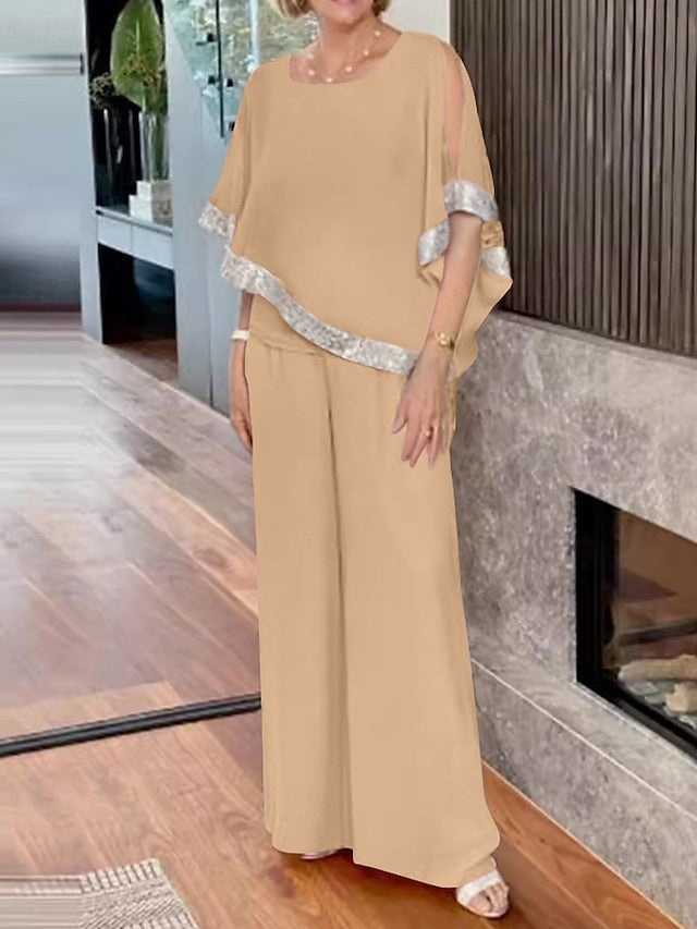 / the Jumpsuit of Dress Pantsuit Elegant Two Bride Mother Piece