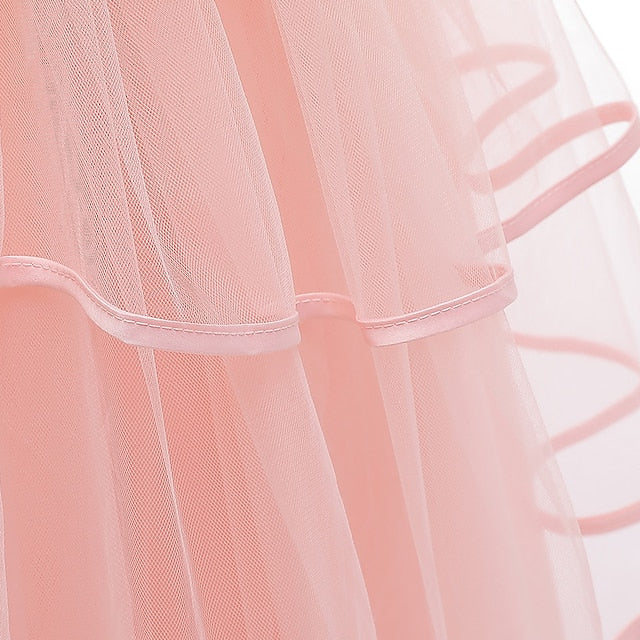 Kids Party Dress Girls' Solid Sleeveless Color