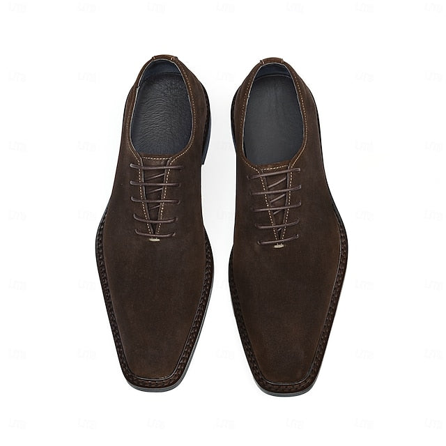 Cowhide Suede Oxford - Men's Genuine Leather Shoes