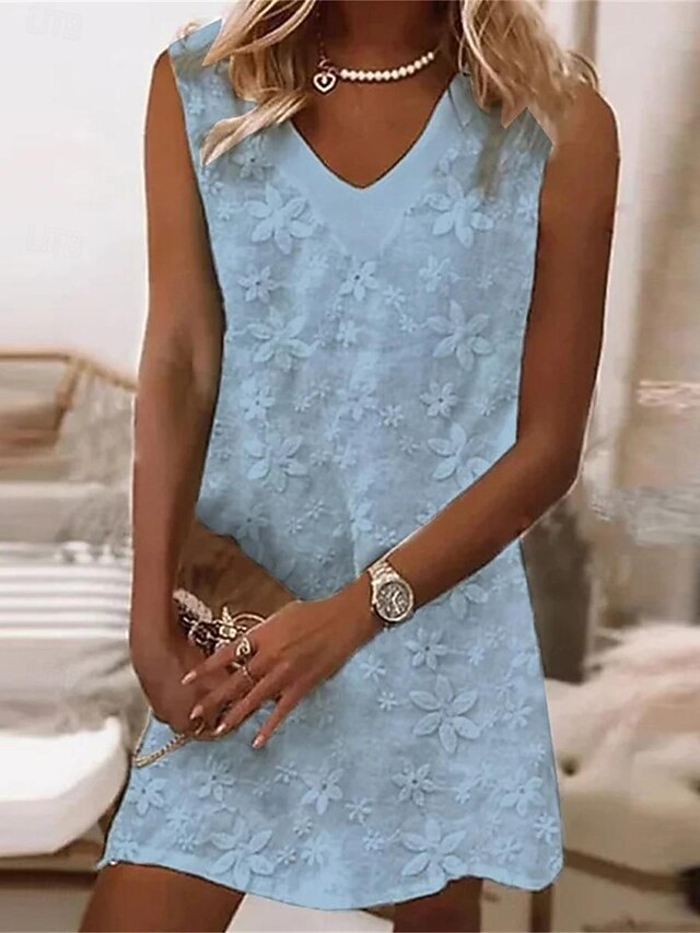 Women's Black Pink Summer Spring Mini Dress Faux Cotton